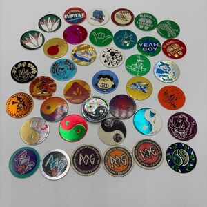 World POG Federation POG Lot Vintage 90s Surf Mixed Yin Yang Slammer Holographic